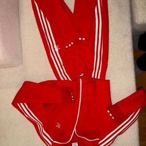 Adidas Vibrant Red Jacket with White Accents